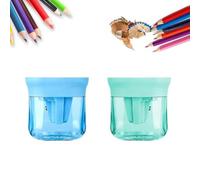 2 Pacchetti Manuali Affilatori A Matita Con Coperchio, Affilatori A Matita Manuali Tre Fori Compatto Affilatore Colorato Per Gli Studenti Adulti, Affilatore Portatile Per Scuola(Mix-A)