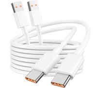 2-Pack 120W Cable USB C Carga Rapida para Xiaomi Redmi Note 12 13 13T 14 14T 15 Ultra Pro 5G A5 A3 15C 14C Pad 2 7, POCO F7 Ultra M7 X7 C85 C75, 6A Cable USB C Original Turbo Hypercharge (2M, Blanco)