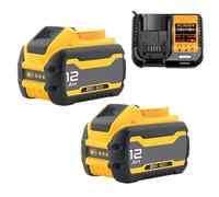 2-Pack 12Ah 20V-60V Batería De Repuesto para Herramientas Eléctricas Inalámbricas Compatible con Dewalt DCB606/DCB609/DCB612(Incluye 1 Cargador)