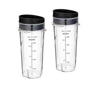 2 Pack 16Oz Replacement Cups with Lids for Ninja QB3001SS Compact Personal Blender