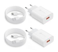 2-Pack 18W Cargador Tipo C Carga Rapida con USB C Cable de 2M para Xiaomi Redmi 13C Note 10/10 Pro/11 9/11 9 Pro/9T/9S/8T/10S/ Mi10, para Samsung Galaxy A15/A14/A13/A55/A34/A35/A25/A20/S10/S9/S8