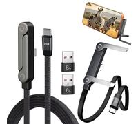 2 Pack 2 en 1 Cable de Carga con Soporte Invisible 240W con Adaptador USB A