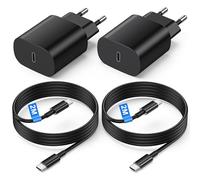 2-Pack 25W Cargador Carga Rapida, Cargador USB C Carga Rapida para Samsung Galaxy S25/S24/S23/S22/S21/S20/A55 5g/A54/A53/A35 /A34/A33/A25, Enchufe Tipo C Plug Samsung rapido con 2M Cable