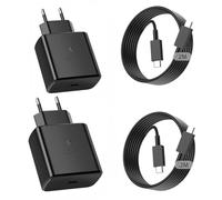 2 Pack 45W USB C Cargador Carga Rápida Cable para Samsung Galaxy S26 Ultra S25 Ultra S24 Ultra S23 Ultra S22 Ultra S21 Ultra S20 Ultra, A57 A56 A55 A37 A36, Tab S11 S10 S9 S8 Tablet Adaptador USB C