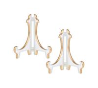 2 Pack 5inch White Gold Thicken Acrylic Easels Display Stand Plate Stand Holder Display Pictures Frame,decorative Plates, And Artworks TW