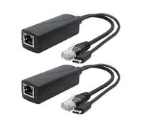 2-Pack 5V Gigabit PoE Splitter, USB Type C, 48V to 5V 2.4A Adaper, IEEE 802.3Af Compliant