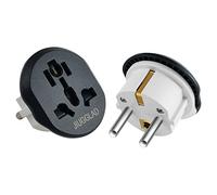 2 Pack Adaptador Enchufe Universal de Viaje, Adaptador de Enchufe de Estados Unidos a Francia, Adaptador de Viaje para Inglés Reino Unido, Estados Unidos, Canadá, China, Australia, Italia, Suiza