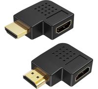 2 Pack | Adaptador HDMI 3D 4K | Extensor Macho a Hembra Angulo Recto 90° y 270° | para Playstation, Fire Stick, Chromecast, Nintendo Switch, HDTV, Computadora Portátil, Xbox