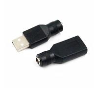 2 Pack | Adaptador USB a DC 5.5 x 2.1mm | USB 2.0 Macho Hembra a Conector DC5521