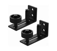 2 Pack Adjustable Sliding Door Track Kits, Wall-Mounted Design, Smooth Rolling Wheels, Durable Floor Tracks for Barn Doors