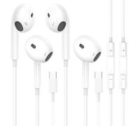2 Pack Auriculares con Cable Tipo C para iPhone 17/16/15 Pro MAX, Estéreo HiFi Auriculares USB C Aislamiento de Ruido con Micrófono Control de Volumen para iPad Pro, Galaxy S23/S22/S21/S20/Ultra
