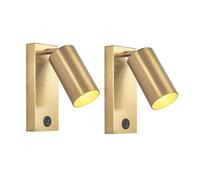 2 Pack Bedside Wall Sconce Adjustable Headboard Reading Lighting with On/Off, Rectangular Hardwired Metal Wall Lamp Rotating Headboard Reading Spotlight For Study Room, E27