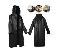 2 Pack Black Raincoat Portable Ponchos, Waterproof Eva Reusable Rain Jacket Compatible with Men And Women, Durable Rain Coats Long Sleeve Rain Poncho