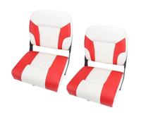 2 - Pack Boat Captain Seats | Water Ergonomic Foam | Foldable Marine Seats for Pontoon/Yacht/Cruise | Heavy Duty PVC Leather, 250lbs Capacity