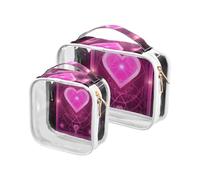 2 Pack Bohemian Tarot Astrología Rosa San Valentín Amor claro decorativo neceser viaje TSA aprobado bolsas de viaje cosmético transparente para las mujeres viaje esencial maquillaje para, Tarot