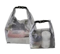2 Pack Bolsas de Almacenamiento Impermeables Estuche Transparente Anti-Humedad con Hebilla de Cierre Rápido Bolsa Reutilizable Flexible para Viajes Baño Maquillaje y Ropa 1 Grande + 1 Pequeña