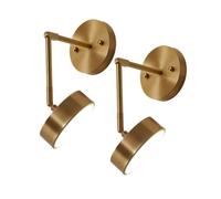 2 Pack Brass Wall Sconce, LED Wall Mount Reading Light, Rotatable Bedside Reading Wall Lamp,3000K/4000K/6000K Adjustable, 12W Brushed Brass Bedroom Bed Side Wall Lighting F