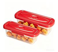 2 Pack Breading Bowl Shaker With Lid - PP 35x12x12cm Large And 30x10x8.94cm Small Batter Mixing And Coating Container Set - Upgraded Shake Flour Bowl For Fried Chicken Fish Onion Rings Ánd Vegetables