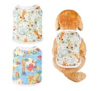 2-Pack Camisa para Perros Pequeños,Mascota Perro Camiseta Transpirable Camisas de Algodón para Perros Camisas para Mascotas Chaleco Ropa para Mascotas para Perros y Gatos(M)