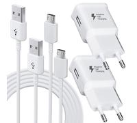 2-Pack Cargador 15W Carga Rapida, Cargador Movil con 1.5M Micro USB Cable Compatible con Samsung Galaxy S7 S6 Edge S5 S4 S3 S2 A7 A9 A03 J8 J7 J6 J5 J3, Tab 4, Tab S2, Android Smartphone