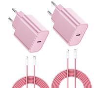 2-Pack Cargador Carga Rapida for iPhone 14/14 Pro/14 Pro Max/14 Plus 13 12 11 SE XR X XS 8 7, iPad Air Mini, AirPods, 25W USB C Carregador Enchufe Rapido Adaptador Charger Corriente con 2M Cable