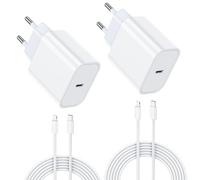 2-Pack Cargador Carga Rapida for iPhone 14/14 Pro/14 Pro Max/14 Plus 13 12 11 SE XR X XS 8 7, iPad Air Mini, AirPods, 25W USB C Carregador Enchufe Rapido Adaptador Charger Corriente con 2M Cable