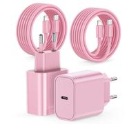 2-Pack Cargador Carga Rapida for iPhone 14/14 Pro/14 Pro Max/14 Plus 13 12 11 SE XR X XS 8 7, iPad Air Mini, AirPods, 25W USB C Carregador Enchufe Rapido Adaptador Charger Corriente con 2M Cable