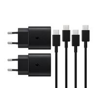 2 Pack Cargador Rapido con Cable Compatible con Samsung S23 S22 Ultra S21 S20 Note20 A13 A23 A53 A54 Z Fold5 Fold4 Flip5 Flip4, 25W USB C Carga Rapida & Cable 150cm - Negro
