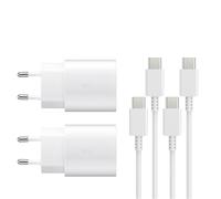 2 Pack Cargador Rapido con Cable Compatible con Samsung S23 S22 Ultra S21 S20 Note20 A13 A23 A53 A54 Z Fold5 Fold4 Flip5 Flip4, 25W USB C Carga Rapida & Cable 150cm - Blanco