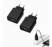 2-Pack Cargador USB 5V 2A 10W Universal Enchufe de Carga | Mini Cabezal Cargador Pared Carga Rápida USB Adaptador para iPhone Samsung Huawei Pulseras Inteligentes Luces LED Tabletas
