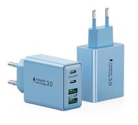 2-Pack Cargador USB C, 40W 4-Puertos Cargador iPhone Carga Rapida Múlti PD Adaptador+ QC Rápido Movil Tipo C Enchufe USB C Pared Charger para iPhone 16 15 14 13 12 11 Pro MAX Plus,iPad, Samsung