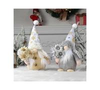 2 Pack Christmas Gnomes Decorations ,Santa Claus Ornaments ,Gnome Christmas Decor Indoor Santa Tomte ( Gold Silver A Pairs - 11 Inches)