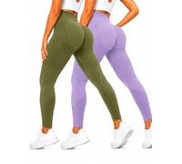 2 Pack Compression Leggings for Women, High Waisted Anti Cellulite Tummy Control Seamless Workout Yoga Pants (2 Pack - 23,4XL)