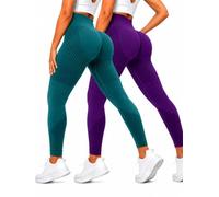 2 Pack Compression Leggings for Women, High Waisted Anti Cellulite Tummy Control Seamless Workout Yoga Pants (2 Pack - 6,5XL)