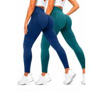 2 Pack Compression Leggings for Women, High Waisted Anti Cellulite Tummy Control Seamless Workout Yoga Pants (2 Pack - 13,S)