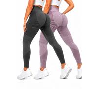 2 Pack Compression Leggings for Women, High Waisted Anti Cellulite Tummy Control Seamless Workout Yoga Pants (2 Pack - 14,XXL)