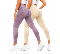 2 Pack Compression Leggings for Women, High Waisted Anti Cellulite Tummy Control Seamless Workout Yoga Pants (2 Pack - 11,XXL)