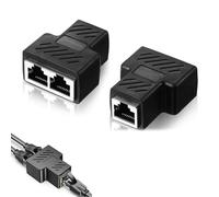 [2 Pack] Conectores Divisor Adaptador RJ45, Splitter Coupler, Empalme RJ45, Adaptador Divisor de Red 1 a 2