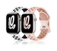 2 Pack Correa para Apple Watch 45mm 40mm 44mm 42mm 46mm 49mm 41mm 38mm,Band Silicona para Apple Watch Series10 9 8 7 6 5 4 3 SE Ultra 2/1 Nike Reloj Pulsera iWatch Band,Correas Deportiva Hombre/Mujer