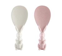 2 Pack Creative Cute Rabbit Rice Spoons (white And Pink)