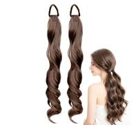 2 Pack Curly Ponytail Extension Elastic Band Hairpiece For Girls | Volume Extension Ponytail For Daily Performance Commuting Dating Party Gathering Costume Cosplay