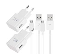 2 Pack DBZYLN Cargador con Cable Micro USB 150cm Compatible con Samsung Galaxy S7 S7 edge S6 edge S4 J8 J7 J6 J5 A6 Note 5 4, Tab S Tab S2, Moto G5, E6, E5, E4 USB Carga Rapida Rapido Charger - Blanco