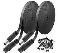 2 Pack DC Power Extension Cable 10ft 2.1mm x 5.5mm Compatible with 12V DC Adapter Cord for CCTV IP Camera, LED, Car, Black