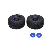 2-Pack Durable Plastic Beadlock Wheels with Gaskets for 1/7 Scale RC Cars - Blue