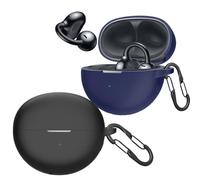 [2-Pack] easyBee Hülle Kompatibel mit Huawei FreeClip Open Ear Earbuds [mit 2 Karabiner], Liquid Silikon Case Ultradünn Stoßfest Schutzhülle Bluetooth Kopfhörer Tasche - Schwarz und Blau