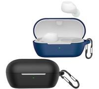 [2-Pack] easyBee Hülle Kompatibel mit Sony WF-C710NSA Truly Wireless Ruise Cancelling Earbuds [2 Karabiner], Liquid Silikon Case Stoßfest Schutzhülle Bluetooth Kopfhörer Tasche - Schwarz und Blau