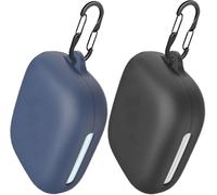 [2-Pack] easyBee Hülle Kompatibel mit Soundcore AeroFit 2 Open-Ear Kopfhörer [mit 2 Karabiner], Liquid Silikon Case Ultradünn Stoßfest Schutzhülle Bluetooth Kopfhörer Tasche - Schwarz und Blau
