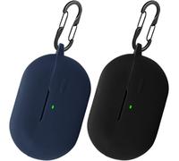 [2-Pack] easyBee Hülle Kompatibel mit SoundPEATS PearlClip Pro Open Ear Earbuds [mit 2 Karabiner], Liquid Silikon Case Ultradünn Stoßfest Schutzhülle Bluetooth Kopfhörer Tasche - Schwarz und Blau