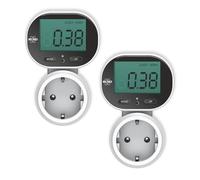 2-Pack ELRO EM5000 Contador de energía enchufable | Visión del consumo y los costes energéticos | Pantalla inclinable | hasta 3600W