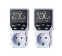 2-Pack ELRO TI3000 Temporizador Digital con Programa semanal programable, 10 Tiempos de conmutación por día, función aleatoria, hasta 3600 W